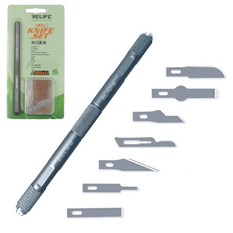 Juego de bisturíes RELIFE RL 101B, para microcircuitos, 7 in 1