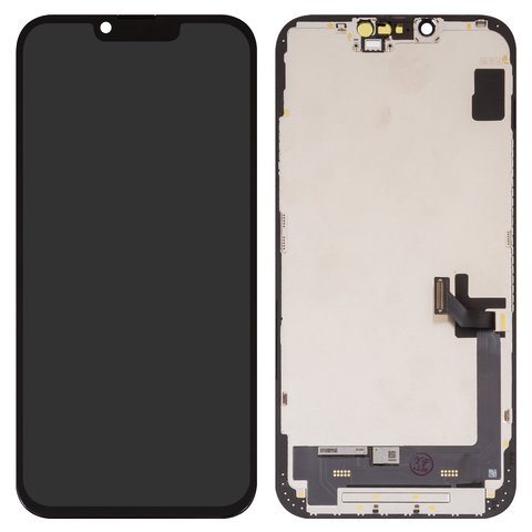 Pantalla LCD puede usarse con iPhone 14 Plus, negro, con marco, AAA, TFT , ZY, LTPS HD+