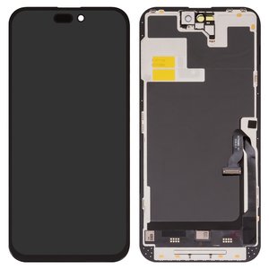 Pantalla LCD puede usarse con iPhone 14 Pro Max, negro, con marco, AAA, TFT , ZY, LTPS HD+