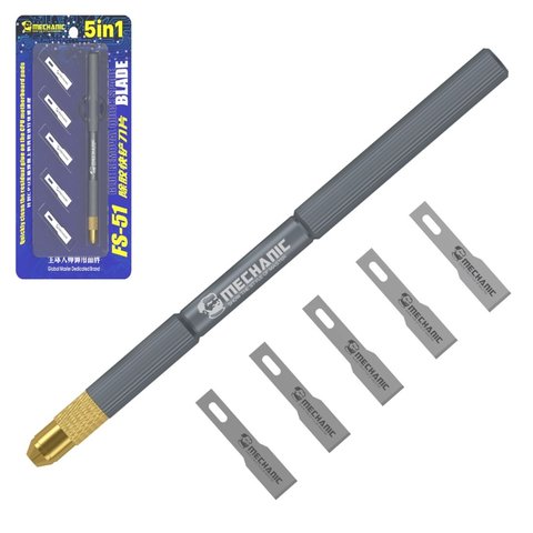 Juego de bisturíes Mechanic FS 51, para microcircuitos, 6 in 1