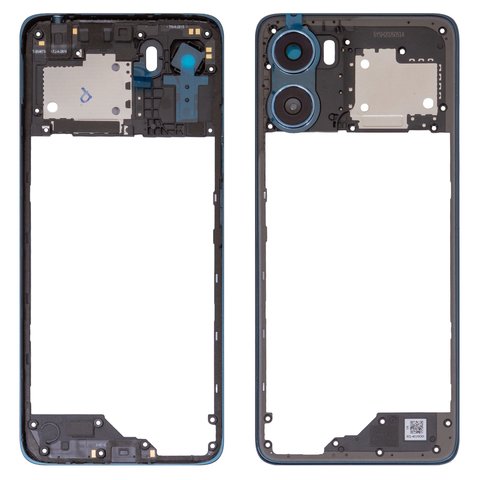 Parte media de carcasa puede usarse con Motorola Moto G06, azul, con vidrio de cámara, tapestry