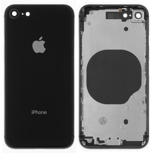Корпус для iPhone 8, черный, с держателем SIM карты, с боковыми кнопками