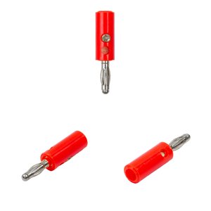 Разъем питания, банан, "папа", 4 мм, красный