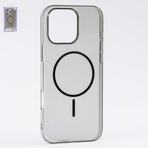 Чехол Fully PC MagSafe для iPhone 16 Pro Max, черный, прозрачный, магнитный, пластик