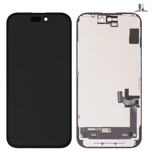 Дисплей для iPhone 15, черный, с рамкой, HC, без микросхемы, AMOLED , DD OLED soft