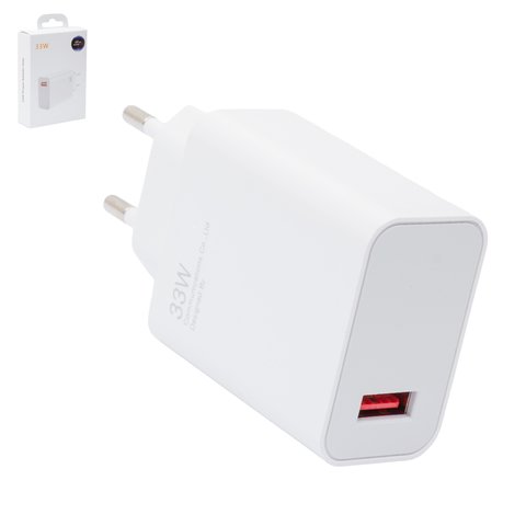 Мережевий зарядний пристрій для Apple, 33 Вт, Quick Charge, білий, 1 порт, service pack box