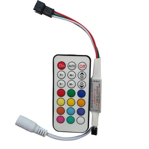 Controlador de luces LED con control IR remoto LED2017-IR (RGB, WS2811, WS2812, WS2813, 5-24 V)